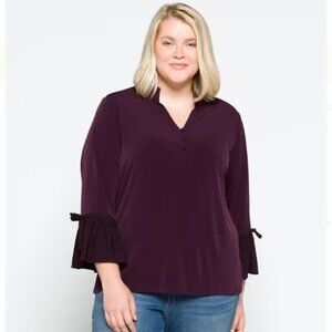 Ifima Ruffle Detail Knit Top 2X